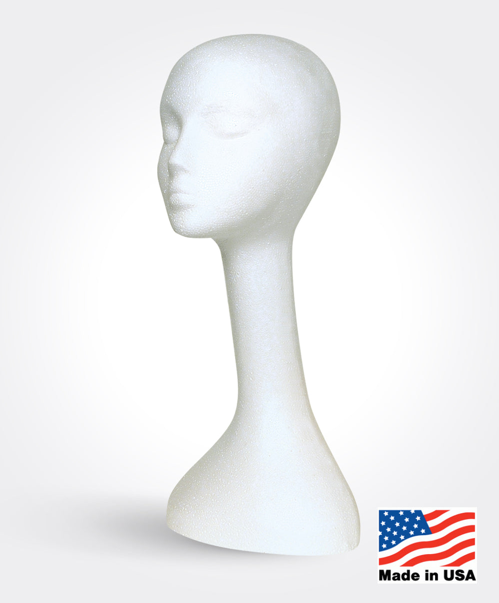 Long Neck Styro Manikin – White Color, 4 Pack